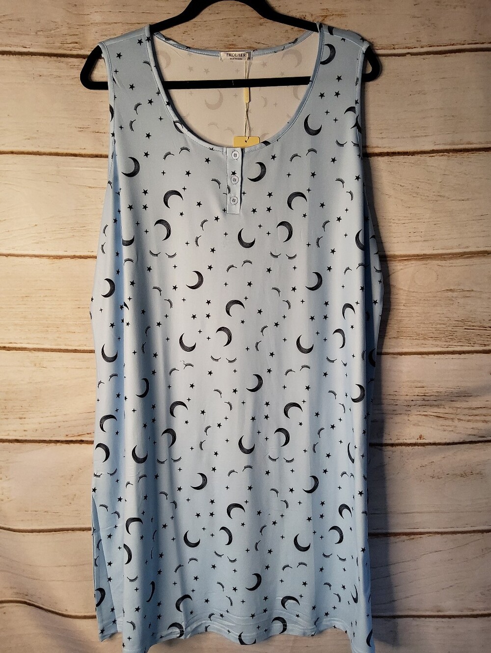 Women's Sleeveless Nightgown Trio -Light Blue Moon & Stars, Pink Sheep Print 2XL - Picture 2 of 16